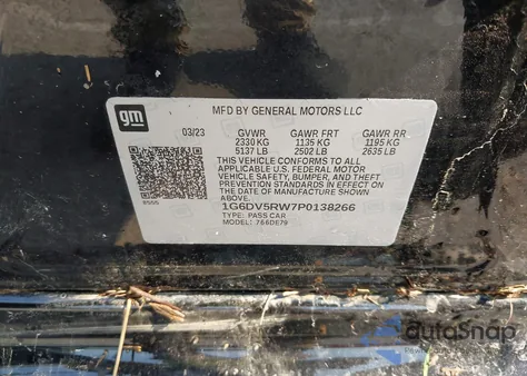 2023 Cadillac Ct5-V z USA, uszkodzony, nr VIN 1G6DV5RW7P0138266